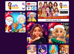 How cutedressup.com looks like on a tablet such as an iPad.