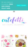 How cutefetti.com looks like on a mobile device such as an iPhone.