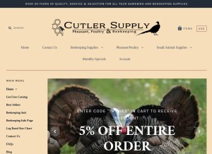 How cutlersupply.com looks like on a tablet such as an iPad.