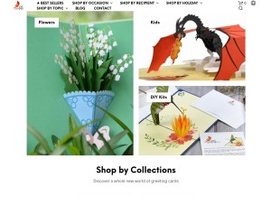 How cutpopup.com looks like on a tablet such as an iPad.