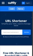How cutt.ly looks like on a mobile device such as an iPhone.