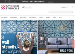 How cuttingedgestencils.com looks like on a tablet such as an iPad.
