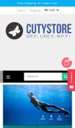 How cutystore.com looks like on a mobile device such as an iPhone.