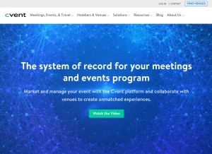 How cvent-planner.com looks like on a tablet such as an iPad.