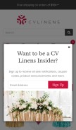 How cvlinens.com looks like on a mobile device such as an iPhone.