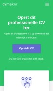 How cvmaker.dk looks like on a mobile device such as an iPhone.