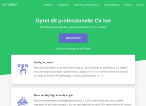 How cvmaker.dk looks like on a tablet such as an iPad.