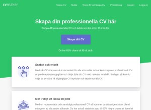 How cvmaker.se looks like on a tablet such as an iPad.