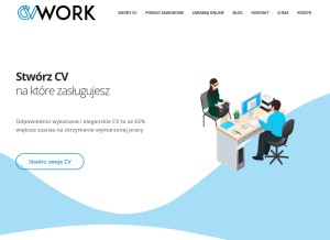 How cvwork.pl looks like on a tablet such as an iPad.