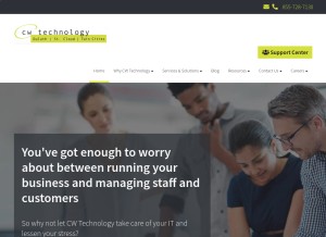 How cwtechgroup.com looks like on a tablet such as an iPad.