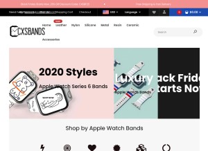 How cxsbands.com looks like on a tablet such as an iPad.