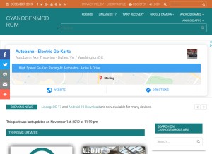 How cyanogenmods.org looks like on a tablet such as an iPad.