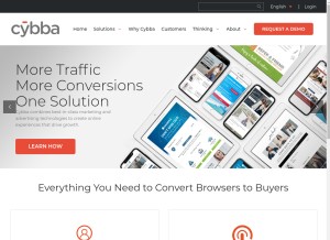 How cybba.com looks like on a tablet such as an iPad.