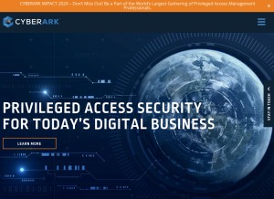 How cyberark.com looks like on a tablet such as an iPad.