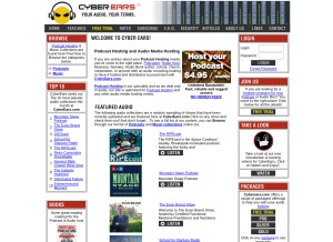How cyberears.com looks like on a tablet such as an iPad.