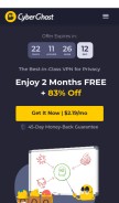 How cyberghostvpn.com looks like on a mobile device such as an iPhone.