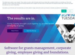 How cybergrants.com looks like on a tablet such as an iPad.