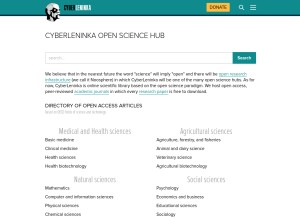 How cyberleninka.org looks like on a tablet such as an iPad.