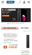 How cyberport.de looks like on a mobile device such as an iPhone.