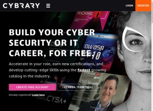 How cybrary.it looks like on a tablet such as an iPad.