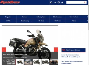 How cyclenews.com looks like on a tablet such as an iPad.