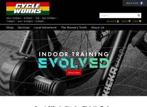 How cycleworksusa.com looks like on a tablet such as an iPad.