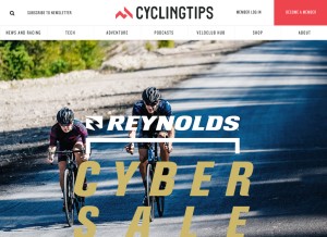 How cyclingtips.com looks like on a tablet such as an iPad.