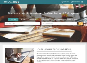 How cylex.de looks like on a tablet such as an iPad.