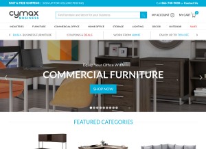 How cymax.com looks like on a tablet such as an iPad.