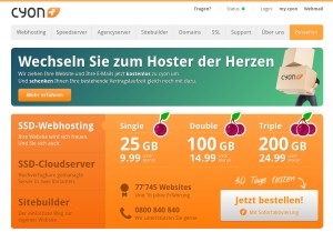 How cyon.ch looks like on a tablet such as an iPad.