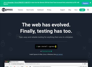 How cypress.io looks like on a tablet such as an iPad.