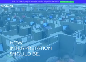 How cyracom.com looks like on a tablet such as an iPad.