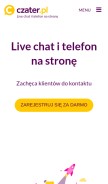 How czater.pl looks like on a mobile device such as an iPhone.