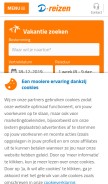 How d-reizen.nl looks like on a mobile device such as an iPhone.