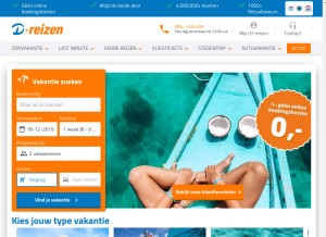 How d-reizen.nl looks like on a tablet such as an iPad.
