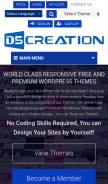 How d5creation.com looks like on a mobile device such as an iPhone.