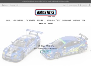 How daboxtoys.com looks like on a tablet such as an iPad.