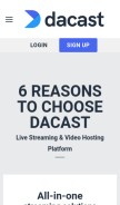 How dacast.com looks like on a mobile device such as an iPhone.