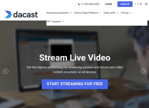How dacast.com looks like on a tablet such as an iPad.