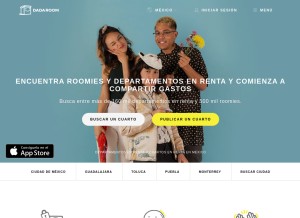 How dadaroom.com looks like on a tablet such as an iPad.