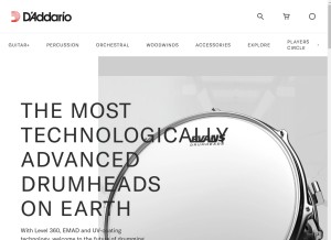 How daddario.com looks like on a tablet such as an iPad.