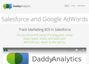 How daddyanalytics.com looks like on a tablet such as an iPad.