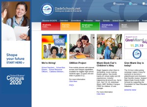 How dadeschools.net looks like on a tablet such as an iPad.