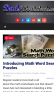 How dadsworksheets.com looks like on a mobile device such as an iPhone.