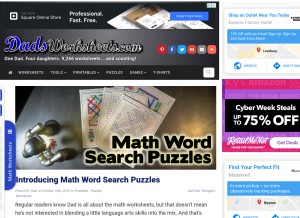How dadsworksheets.com looks like on a tablet such as an iPad.