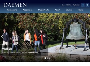 How daemen.edu looks like on a tablet such as an iPad.