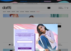 How dafiti.cl looks like on a tablet such as an iPad.