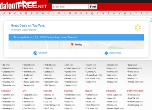 How dafontfree.net looks like on a tablet such as an iPad.