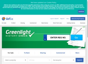 How daft.ie looks like on a tablet such as an iPad.