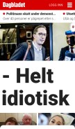 How dagbladet.no looks like on a mobile device such as an iPhone.